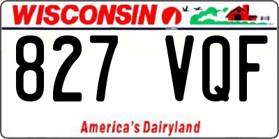 WI license plate 827VQF