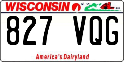 WI license plate 827VQG