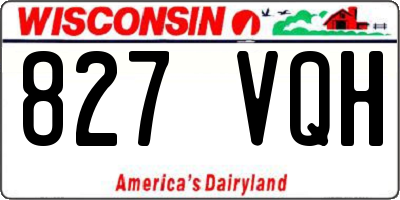 WI license plate 827VQH