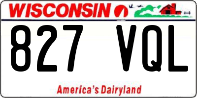 WI license plate 827VQL