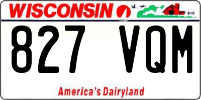 WI license plate 827VQM