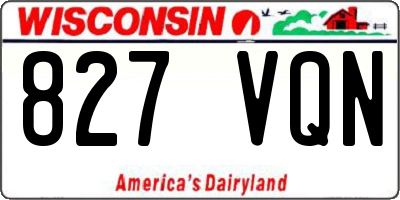 WI license plate 827VQN