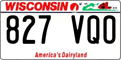 WI license plate 827VQO