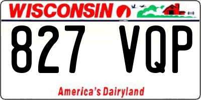 WI license plate 827VQP