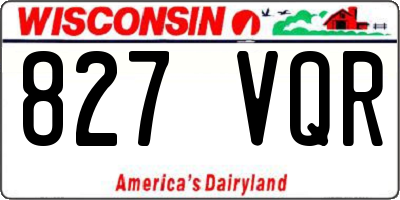 WI license plate 827VQR