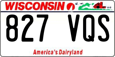 WI license plate 827VQS