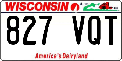 WI license plate 827VQT