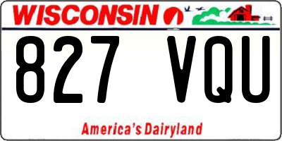 WI license plate 827VQU