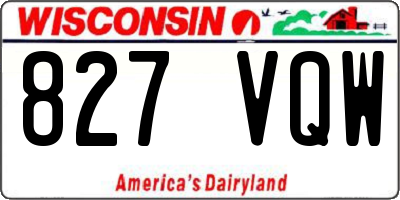 WI license plate 827VQW