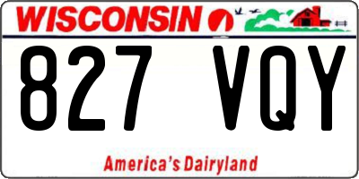 WI license plate 827VQY