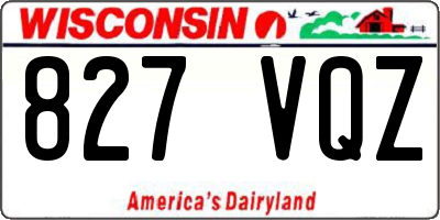 WI license plate 827VQZ