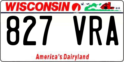 WI license plate 827VRA