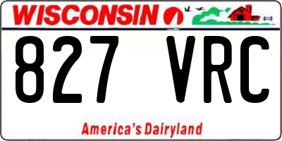 WI license plate 827VRC