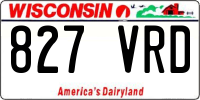 WI license plate 827VRD