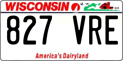 WI license plate 827VRE