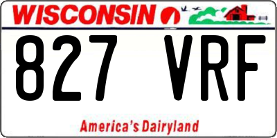 WI license plate 827VRF