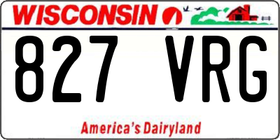 WI license plate 827VRG