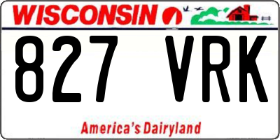 WI license plate 827VRK