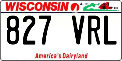 WI license plate 827VRL