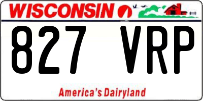 WI license plate 827VRP