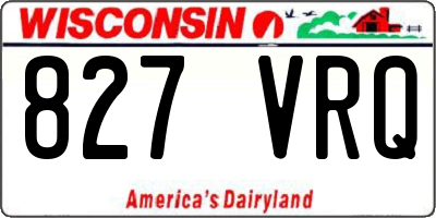 WI license plate 827VRQ