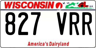 WI license plate 827VRR