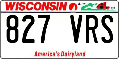WI license plate 827VRS