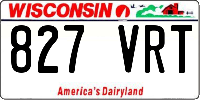 WI license plate 827VRT