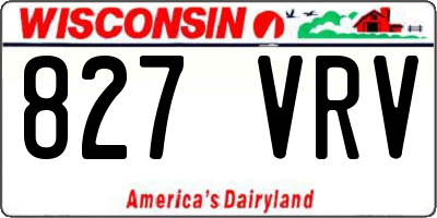WI license plate 827VRV