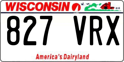 WI license plate 827VRX