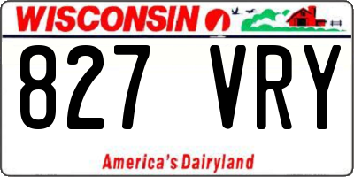 WI license plate 827VRY