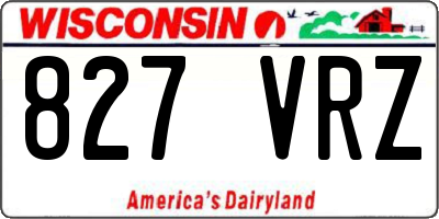 WI license plate 827VRZ
