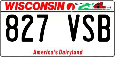 WI license plate 827VSB