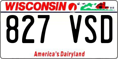 WI license plate 827VSD