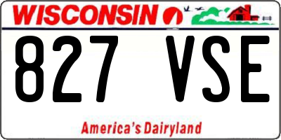 WI license plate 827VSE