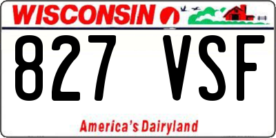 WI license plate 827VSF