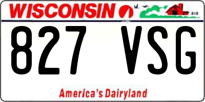 WI license plate 827VSG