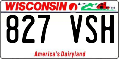 WI license plate 827VSH