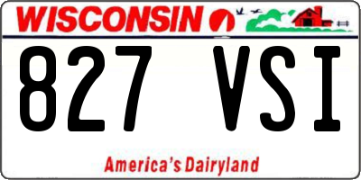 WI license plate 827VSI