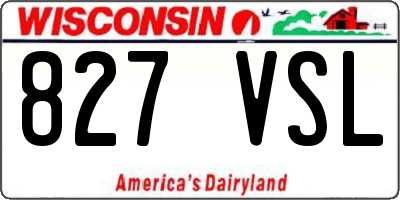 WI license plate 827VSL