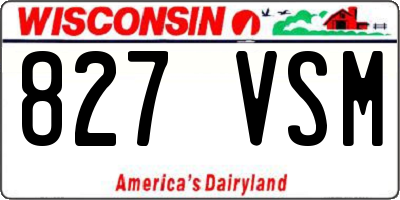 WI license plate 827VSM
