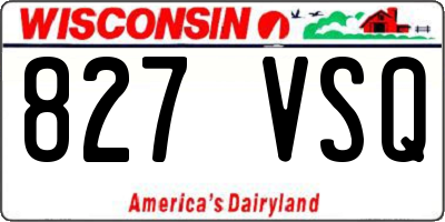 WI license plate 827VSQ
