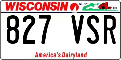 WI license plate 827VSR
