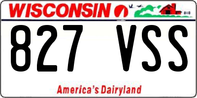 WI license plate 827VSS