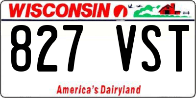 WI license plate 827VST