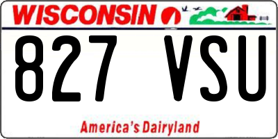 WI license plate 827VSU
