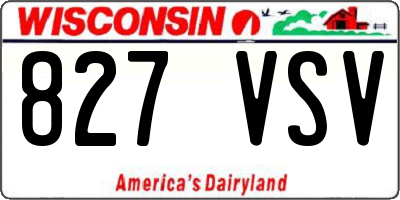 WI license plate 827VSV