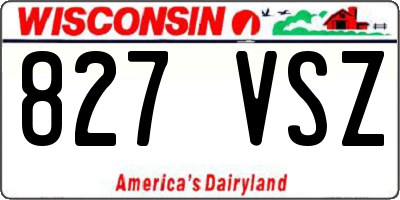 WI license plate 827VSZ