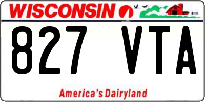 WI license plate 827VTA