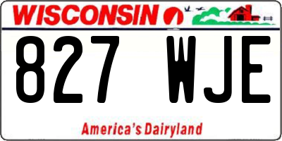 WI license plate 827WJE